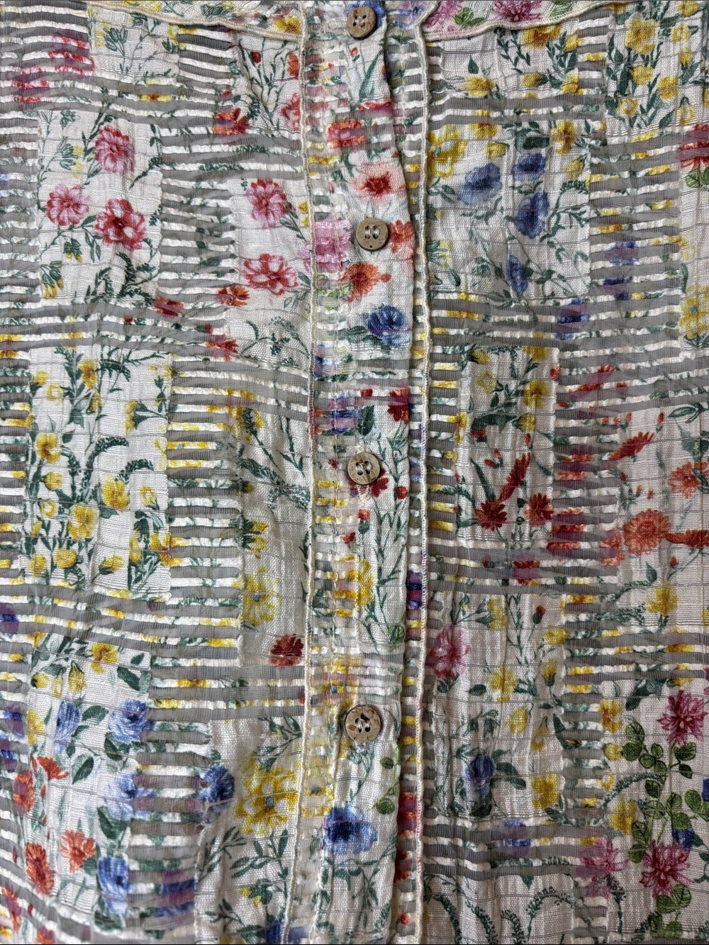 🌸 Zara Cottagecore Floral Peplum Top Women’s Small Multicolor Lightweight 🌸 - Picture 6 of 10